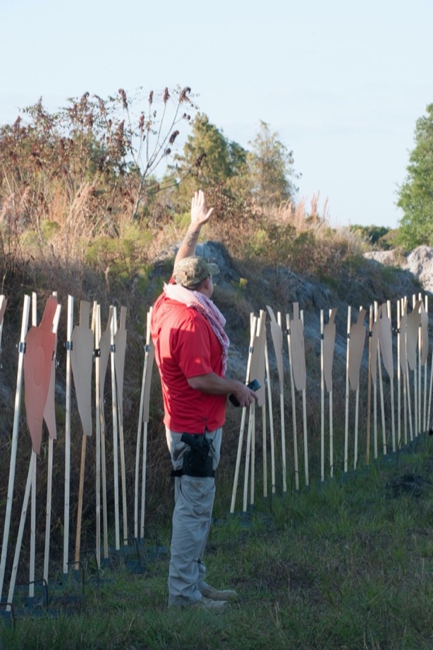 Instructor supervising at the target line