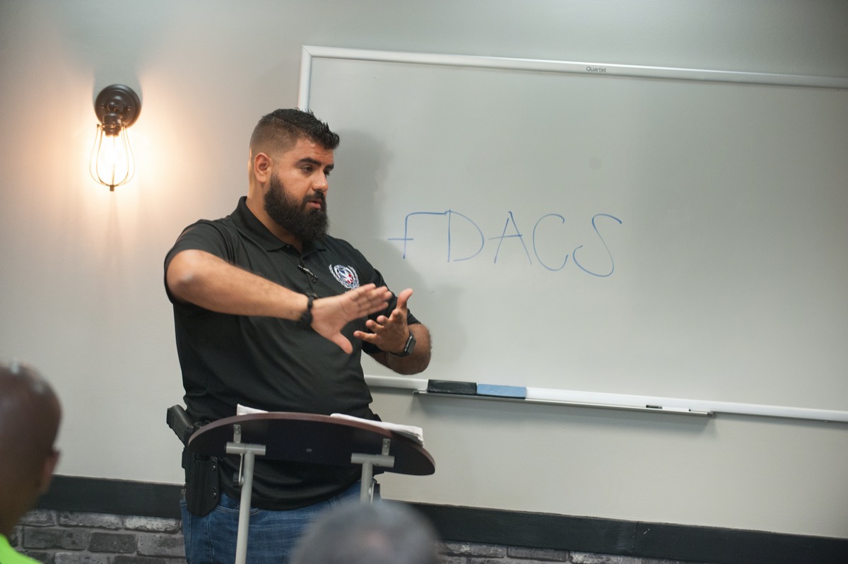 USS Academy classroom firearms instruction session