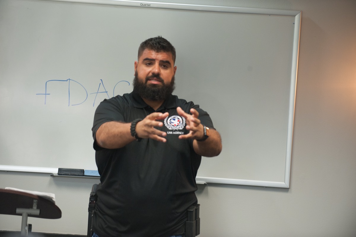 USS Academy classroom firearms instruction session