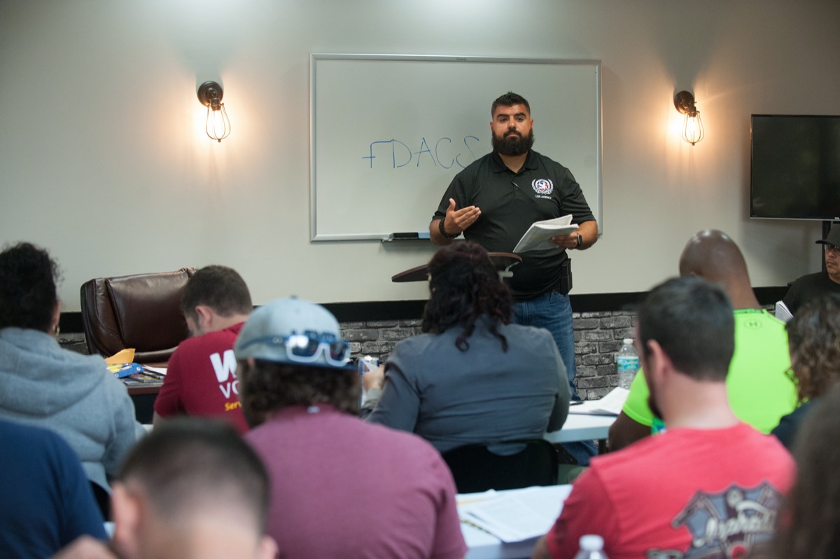 USS Academy classroom firearms instruction session